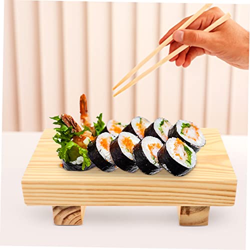 Bandeja práctica para sushi de bambú y polimérico portátil miniatura 4
