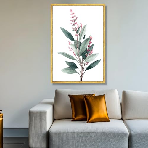 Art mural botanique de fleurs roses XINBAO, impression sur toile minimaliste 60x80 cm