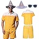 Matreeglam Oktoberfest Kostüme Party Fashion Hemd für Damen Herren Bier Kostüm mit Hemd Shorts Bayerischen filzhüte Brille für Oktoberfest Volksfest Karneval Mottoparty (M)