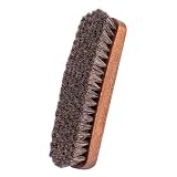 FootFitter Premium Horsehair Shoe Brush, Leather Cleaner for Buffing, Shining, Conditioning & Polishing, Shoe Care Essential (Made in Germany) Grey-Brown