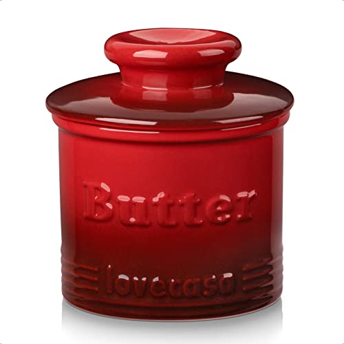 Butterglocke 180ml mit Deckel, LOVECASA Französische Butterdose mit...