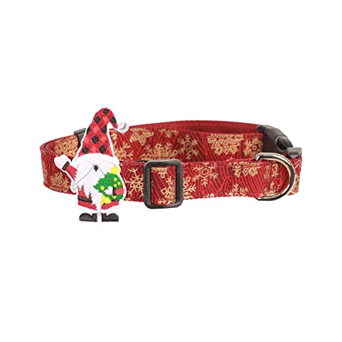 Christmas Winter Snowflake Holiday Dog Collars With Cute Gonk Gnome Decor ,Adjustable New Years Dog Collar For Medium Large Dogs #TOP11