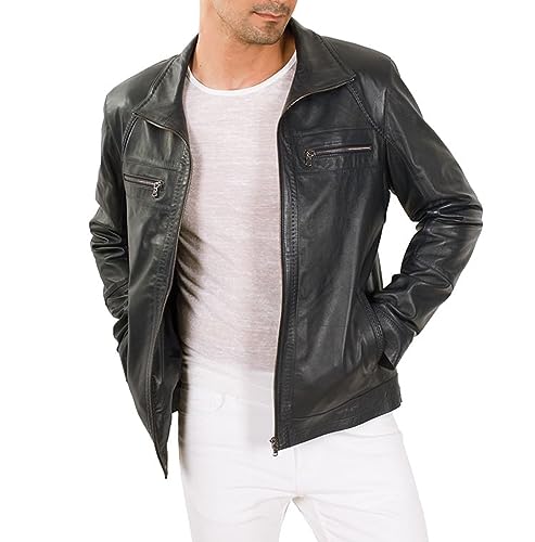 Men Lambskin Black Leather Biker Leather Jacket | Black Leather Jacket Men2