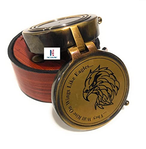 Brújula portátil de latón Nautical-Mart con estuche de cuero, regalo para Eagle Scouts miniatura 1