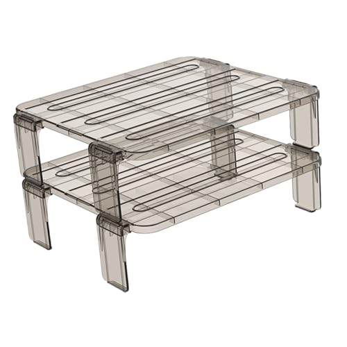 LIGIGWASH 2 piezas Estante Metálico para Refrigerador Organizador Apilable para Despensa y Encimera Almacenamiento Flexible y Resistente para Cocina Pequeña