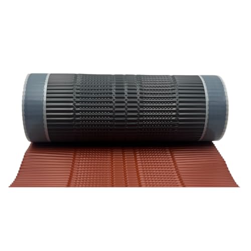 EINSIDE Lámina bajo teja, Rollo de aluminio para la ventilación de las tejas de las cubiertas, 5 metros, Rojo ladrillo