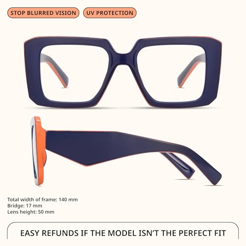 Image of miyya Blue Light Blocking Glasses for Women, Blue Light Glasses for Women Oversized Fashion Glasses