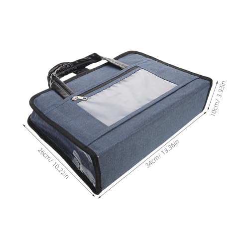 Maletín de negocios elegante en tela Oxford azul con asa reforzada 4