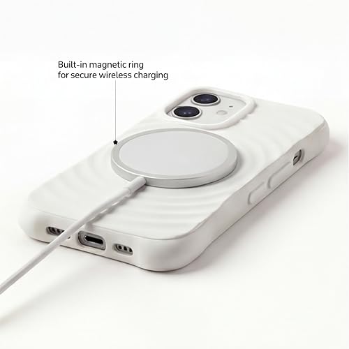 Image of amazon basics Shockproof Case for iPhone 11 | Ripple Pattern | Camera Protection | Protective Cover with Enhanced Grip & Wireless Charging Support - White