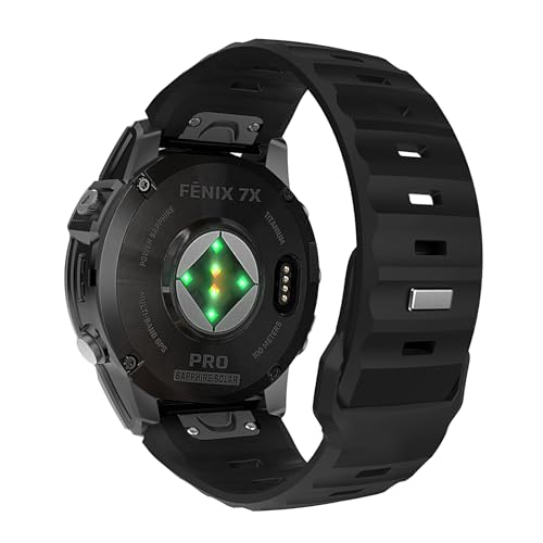 Correa Easy-fit 26mm para Garmin Fenix, Silicona Negra miniatura 1