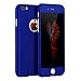 iPhone 6 Case, YamaziHD Full Body Coverage Protection Ultra Slim iPhone 6 Case with Tempered Glasses Screen Protector for Apple iPhone 6 6S - Blue 4.7''