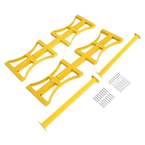 Soporte apilable para barriles de aceite HECASA, 55 galones, bastidor para barriles de acero resistente con recubrimiento en polvo amarillo, capacidad de 1600 lb para 2 barriles miniatura 4
