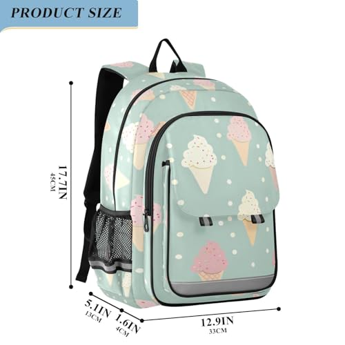 kids tennis backpack 8-12： modern book bags for book bags for teenage girls boys in assorted colors - green ice cream2