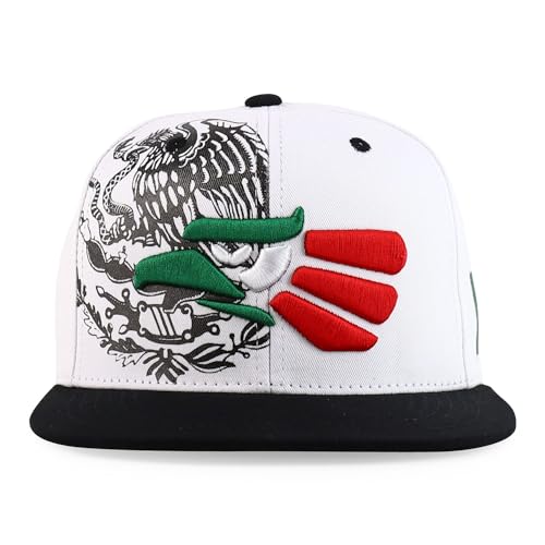 Image of Hecho En Mexico Eagle 3D Embroidered Flat Bill Snapback Cap