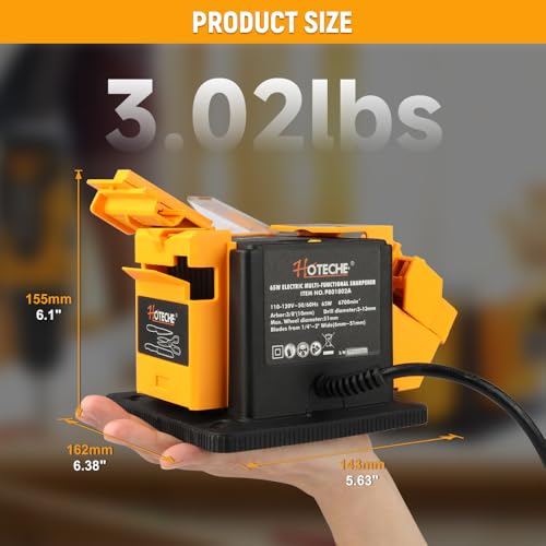 Hoteche 3-in-1 Electric Multi-Functional Sharpener 65W Universal Sharpening Station Grinding Machine for Knives, Drills, Chisels, and Scissors - Image 6
