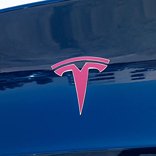Image of IPG Compatible with Model Y Decal Sticker (8 Logo Set) Overlay Stickers Do it Yourself Stickers Set Personalize Your Tesla (Gloss Pink)