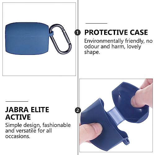 Hemobllo Wireless Headphones Wireless Headphones Wireless Earbuds Case Cover Silicone Protective Case Compatible with Jabra Active 65t Blue Headphones Wireless - Image 2