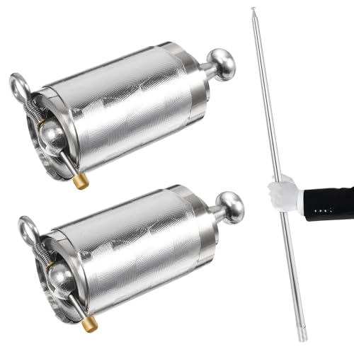 Healifty 2pcs Metal Appearing Cane Magician Wand Retractable Collapsible for Professional Magician Stage Close-up Tricks Accessories