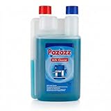 PAZAZZ Limpiador de Espumadores de Leche – Detergente Líquido para Cafeteras y Máquinas de Espresso – Elimina Residuos de Leche – Uso Doméstico y Profesional – 1000ml – Pack de 3