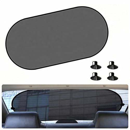 Image of Car Rear Window Sun Shade, UV Rays Protection Mesh Cover with Suction Cups, 39 inchx19 inch Sun Blocker for Baby, Kids, Pets, Heat Shield for Rear Facing Seats
