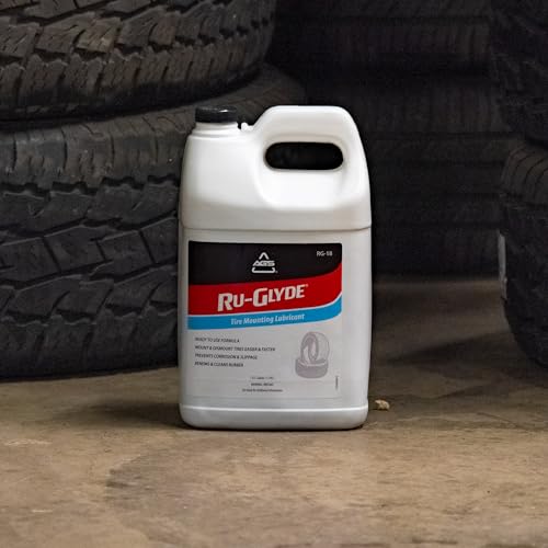 Image of Ru-Glyde Tire Mounting Lubricant by AGS - 1 Gallon | Tire Bead Seating Lube & Rubber Rejuvenator | Prevents Rim Rust | No-Mix, Ready-to-Use Formula for Tire Changers, Auto Shops & DIY Tire Install | Tire Bead Seating Lube & Rubber Rejuvenator, Prevents Rim Rust for Tire Changers, Auto Shops & DIY Tire Install