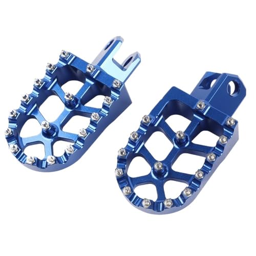 Repose-pieds moto bleu pour Suzuki DRZ400 à grip maximal