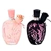 Clashoky Sexy Rose Black and Sexy Rose Pink Parfum for Women (Impression of Valentine Rock N Rose) EAU DE PARFUM, 3.4oz / 100ml each bottle (Pack of 2)