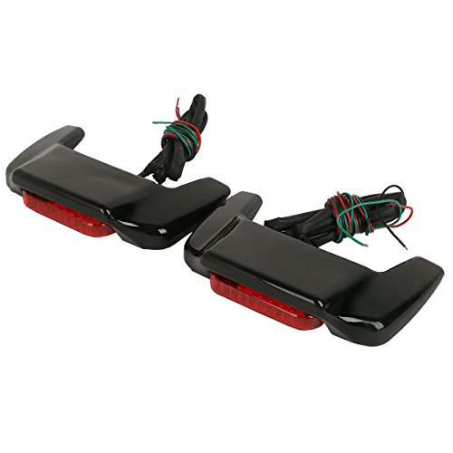 Kit de tapa para alforjas rígidas en negro vibrante con spoiler LED para Harley Touring FL (1993-2013) miniatura 2