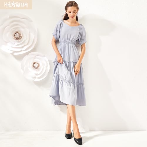 HEAWISH Women's Black Flats Shoes Round Toe Slip On Casual Ballet Flats PU Leather Dressy Work Shoes2