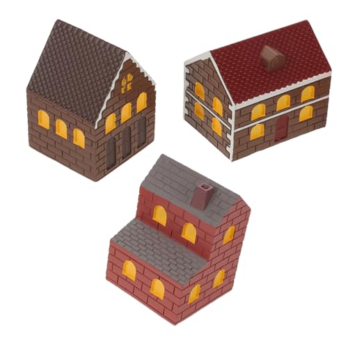 Yardwe 3 Piezas Miniaturas Casas de Resina Japonesas Kit para Decoración de Jardín de Hadas Casitas Pequeñas para Montaje Sencillo Accesorios para Escenario de Muñecas y Paisajes