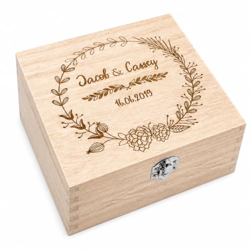 Image of Personalised Wooden Keepsake Box Wedding Memory Engraved Gifts Any Name