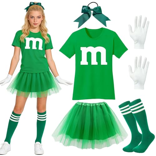 M Aufdruck Tshirt Faschingskostüme T-Shirt M Tüllrock Handschuhen Bogen und Socken Gruppen Kostüm Faschingskostüme Damen Karneval Kostüm MMOutfits für Faschings Damen Lustig GruppenKostüm