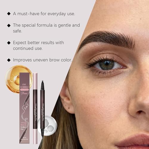 Brow Pen - 2-In-1 Double Ended Liner | Eye Pencil for Beauty Makeup Women Girl Dating Party Gathering, Precise Brow Shaping and Smooth Eyeliner with Long-Lasting Wear – Image 4