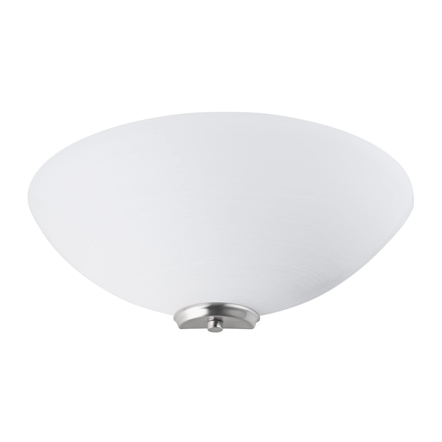 Happy Homewares Traditional Flush Wall Uplighter - Opal Swirl Glass Diffuser - Metallic Silver