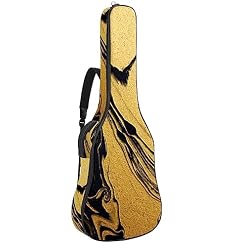 Housse de protection imperméable en tissu Oxford pour guitare électrique avec poignée latérale rembourrée Jaune Noir Or Marbre, Multicolore 8., 42.9×16.9×4.7 in, Sacs pour guitare acoustique - Les Beatles, Paul McCartney, John Lennon, RIngo Starr, George Harrison