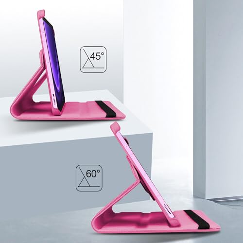 Image of TGK Rotating Cover for Samsung Galaxy Tab S9 FE 10.9 inch Tablet 360 Degree Rotating Leather Flip Case (Hot Pink)