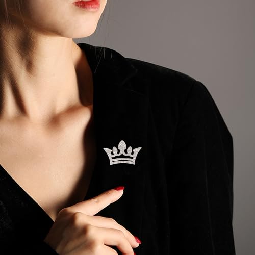 Image of GBAHFY Crystal Rhinestone Princess Queen Crown Brooch Pin for Women - Tiara for Wedding Party Banquet Birthday