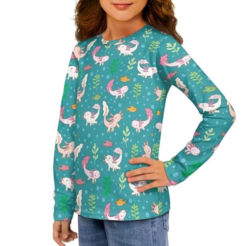 Casual T-Shirts for Girls Crewneck Soft Tee Lightweight Loose Clothing Schools Comfy Tops 3-16Years2