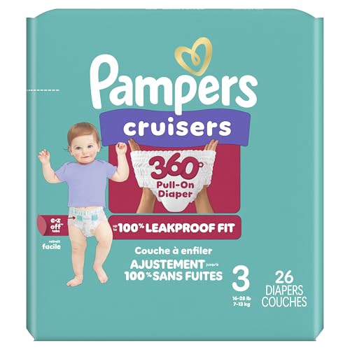 Image of Pampers Cruisers 360 Diapers - Size 3, 26 Count, Pull-On Disposable Baby Diapers, Gap-Free Fit