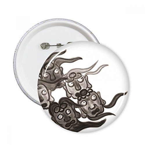 Pins style encre de chine personnalisation veste et sac lot de 5