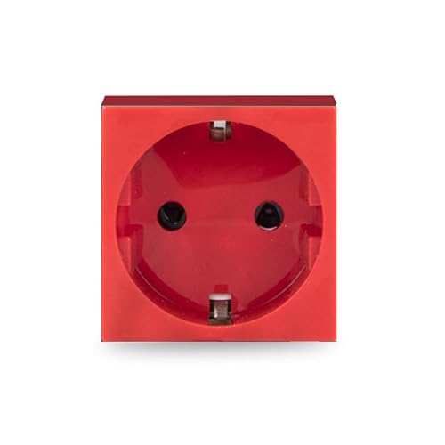 Livolo Module halbe und ganze Einsätze für Bodentanks Tischtanks Wandsteckdosen Einbau Steckdose, USB, TV, Sat, Netzwerkdose, etc (Einsatz Steckdose VDE LEG-77219 Rot)