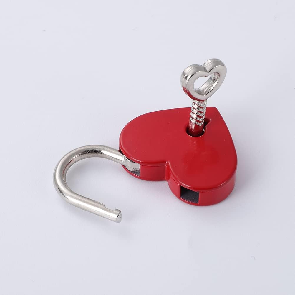 4 Pcs Diary Mini Heart Lock Set - Small Love Locks for Diary Book Storage Box, Jewelry Locker Decor, Valentine Gift (Multicolor)