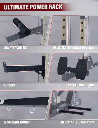 Image of MAJOR FITNESS Drone3 Smith Machine, 2500lbs All-in-One Home Gym Power Rack with Dual Pulley System for Cable Crossover, Pull-Up Bars