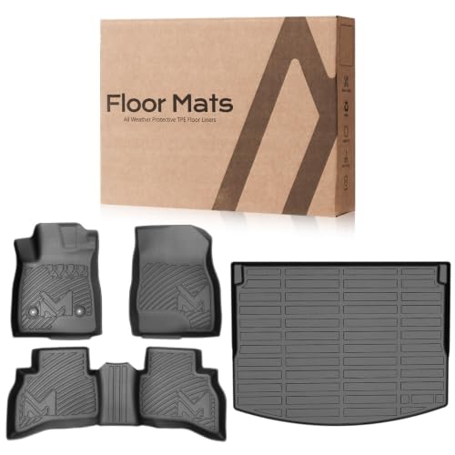 Image of TPE Automotive Floor Mats & Cargo Liner for 2021-2026 Chevy Trailblazer AWD | (Fit Cargo in Upper Deck Position) ,All Weather Cover Protection Waterproof Floor Liner Front & Rear Row Full Set Car Mats