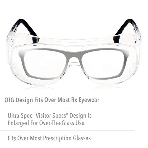 Uvex Ultra-Spec 2001 Otg (Over-The Glass) Visitor Specs Safety Glasses With Clear Ultra-Dura Anti-Scratch Lens (S0112) #TOP1