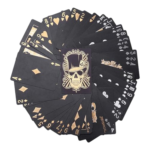 Schwarzes Spielkartenspiel, Spielkarten für Erwachsene - PVC Pokerkarten Skull Theme Kartendecks - Flüssiges Spieldeck, Flexible Karten mit laminiertem Finish mit Box – Bild 8