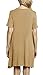 Afibi Women's Casual Loose Pockets Dress Casual Swing T-Shirt Dresses (Large, Tan)
