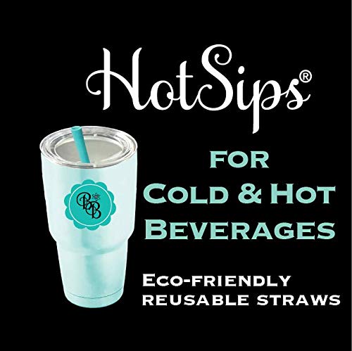 HotSips Reusable Straws 4 Large with Travel Case, 2 Aqua + 2 Charcoal Reusable ECO Friendly Straws f - //coolthings.us
