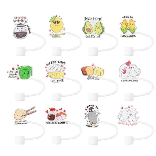 Cute Spooky School Book Straw Toppers Pink Food Fruit Straw Covers Caps-D