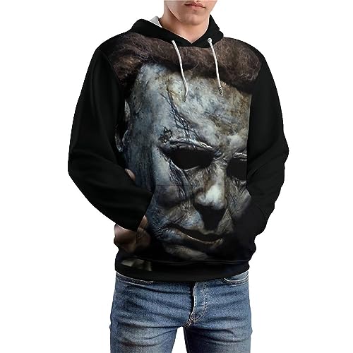 ZHANGXM Men's Pullover Sweatershirt Halloween Michael Myers Autumn Soft Loose Hip-Hop for Men Long-Sleeved Sweater4